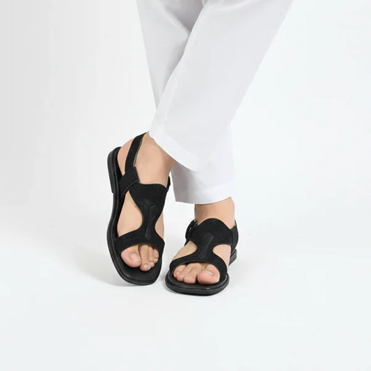 Handmade Black Sabar Panjedar Chappal