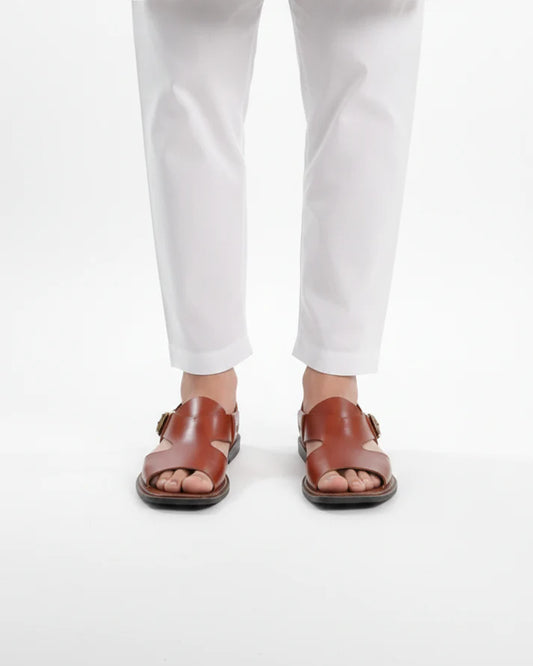 Handmade Pure Leather Panjedar Chappal – Mustard Brown