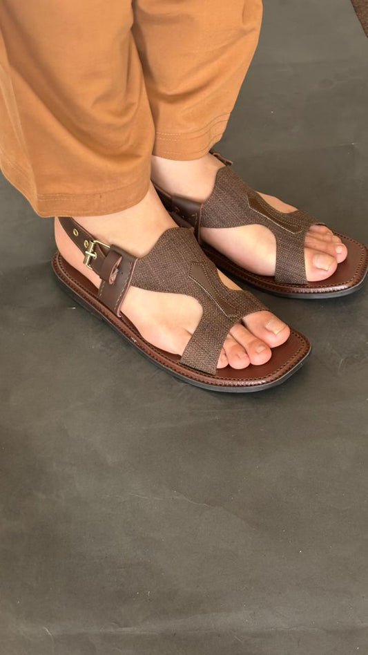 Handmade Pure Taar Brown Panjedar Chappal