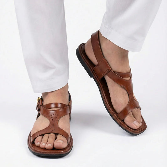 Handmade Mustard Brown Pure Leather Panjedar