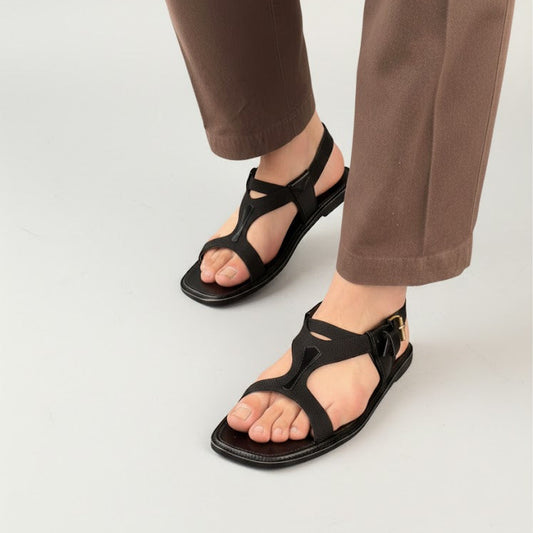 Classic Black T-Strap Chappal